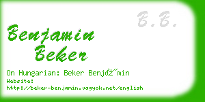 benjamin beker business card